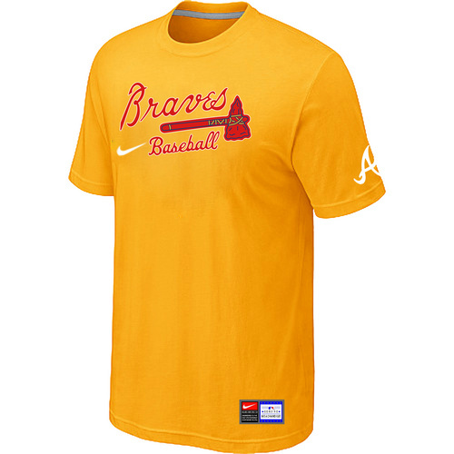 Atlanta Braves Nike Short Sleeve Practice T-Shirt Yellow