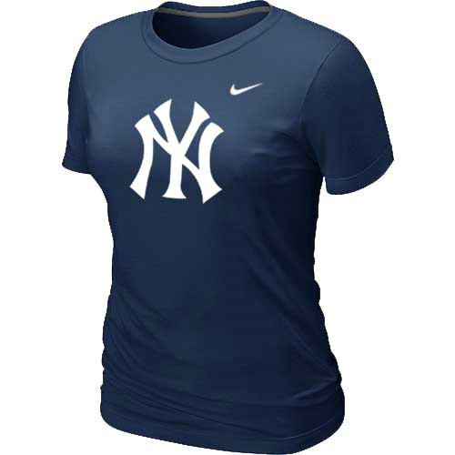 MLB New York Yankees Heathered Nike Womens Blended T Shirt D-Blue