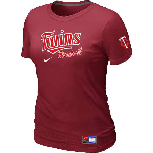 Minnesota Twins Nike Womens Short Sleeve Practice T Shirt Red 
