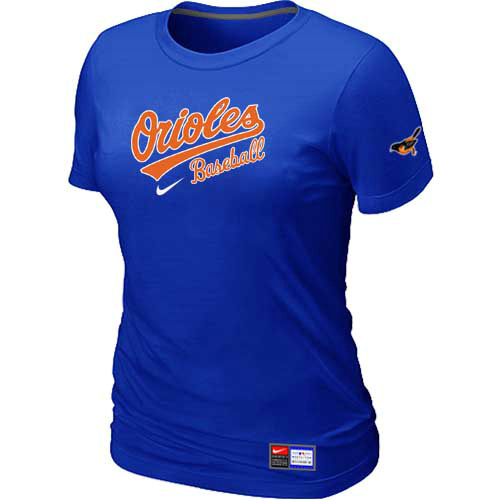 Baltimore Orioles Nike Womens Short Sleeve Practice T-Shirt Blue