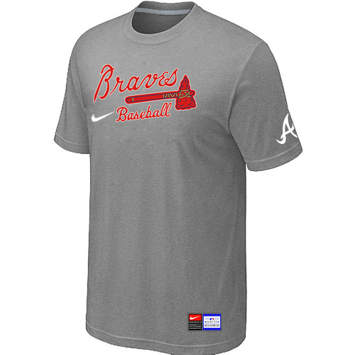 Atlanta Braves Nike Short Sleeve Practice T-Shirt L.Grey