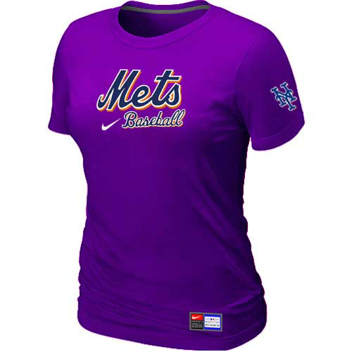 New York Mets Nike Womens Short Sleeve Practice T Shirt Purple 