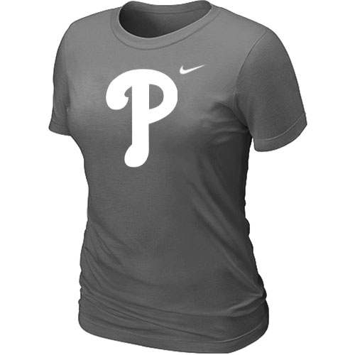 MLB Philadelphia Phillies Heathered Womens Nike Blended T Shirt D-Grey