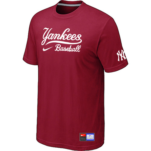 MLB New York Yankees Heathered Nike Blended T-Shirt Red