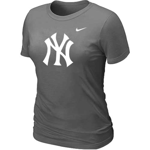 MLB New York Yankees Heathered Nike Womens Blended T Shirt D-Grey