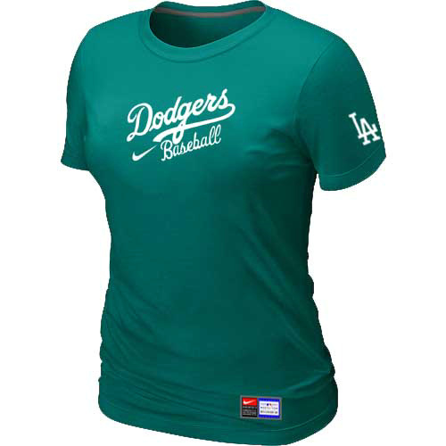 Los Angeles Dodgers Nike Womens Short Sleeve Practice T Shirt L-Green