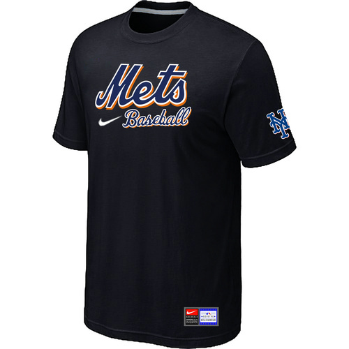New York Mets Nike Short Sleeve Practice T-Shirt Black