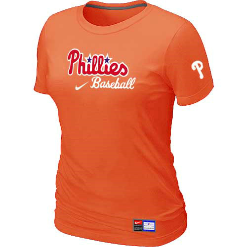MLB Philadelphia Phillies Heathered Womens Nike Blended T Shirt Orange