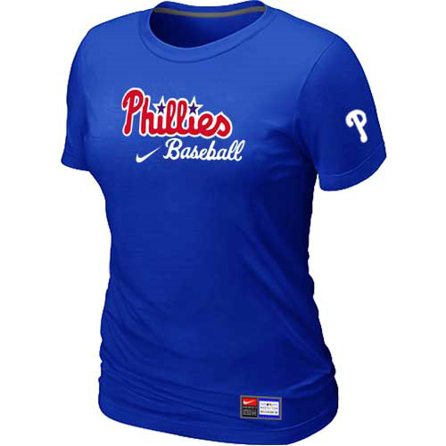MLB Philadelphia Phillies Heathered Womens Nike Blended T Shirt Blue