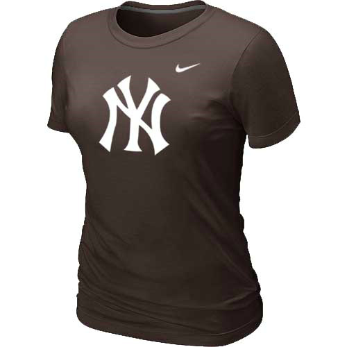 MLB New York Yankees Heathered Nike Womens Blended T Shirt Brown