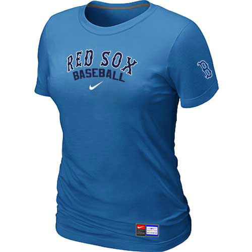 Boston Red Sox Nike Womens Short Sleeve Practice T-Shirt L.Blue