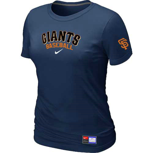 MLB San Francisco Giants Heathered Nike Womens Blended T Shirt D-Blue