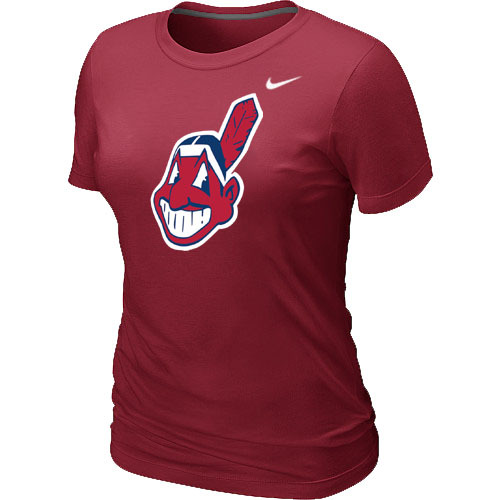 MLB Cleveland Indians Heathered Nike Blended Womens T Shirt Red 