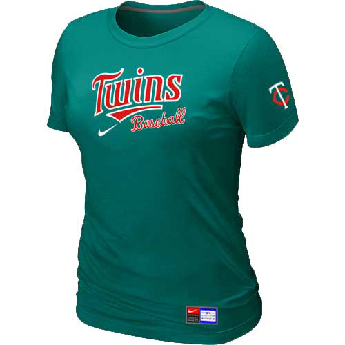 Minnesota Twins Nike Womens Short Sleeve Practice T Shirt L-Green