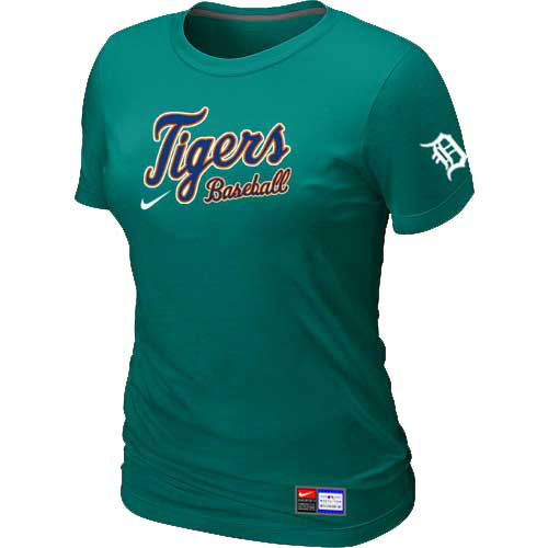 Detroit Tigers Nike Womens Short Sleeve Practice T Shirt L-Green
