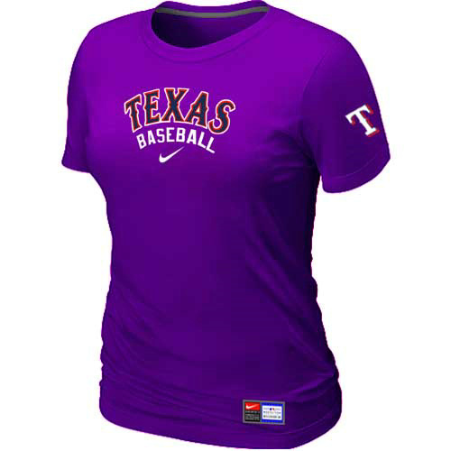 Texas Rangers Nike Womens Short Sleeve Practice T Shirt Purple