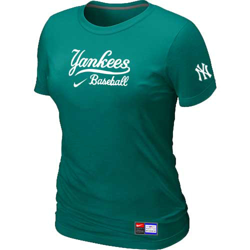 MLB New York Yankees Heathered Nike Womens Blended T Shirt L-Green 