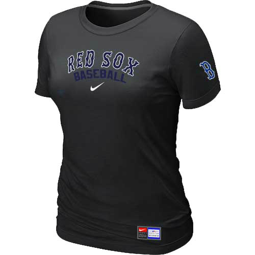 Boston Red Sox Nike Womens Short Sleeve Practice T-Shirt Black 