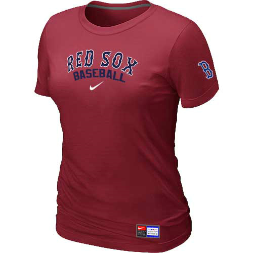 Boston Red Sox Nike Womens Short Sleeve Practice T-Shirt Red