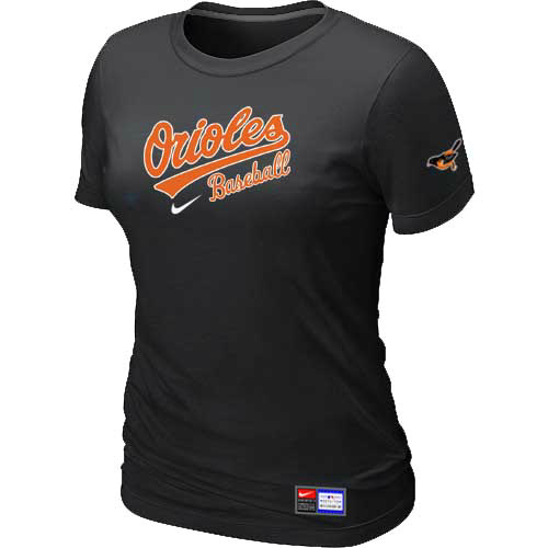 Baltimore Orioles Nike Womens Short Sleeve Practice T-Shirt Black 