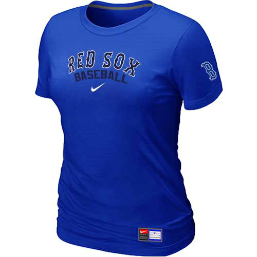 Boston Red Sox Nike Womens Short Sleeve Practice T-Shirt Blue