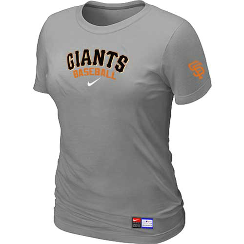MLB San Francisco Giants Heathered Nike Womens Blended T Shirt L-Grey