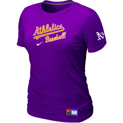 Oakland Athletics Nike Womens Short Sleeve Practice T-Shirt Purple
