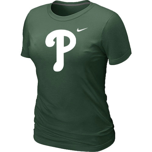 MLB Philadelphia Phillies Heathered Womens Nike Blended T Shirt D-Green
