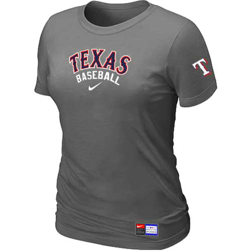 Texas Rangers Nike Womens Short Sleeve Practice T Shirt Grey