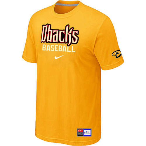 Arizona Diamondbacks Crimson Nike Short Sleeve Practice T-Shirt Yellow