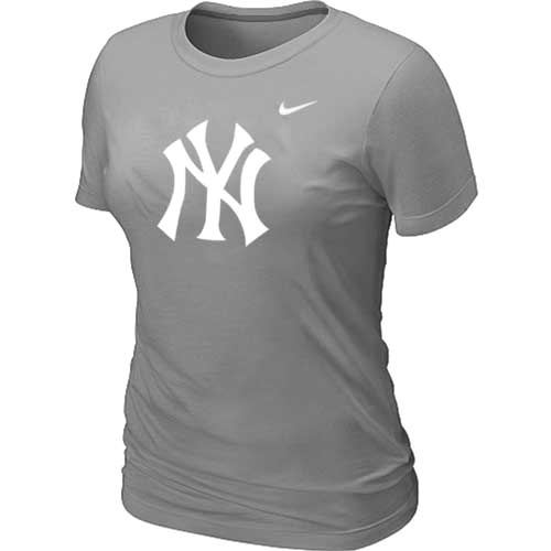 MLB New York Yankees Heathered Nike Womens Blended T Shirt L-Grey