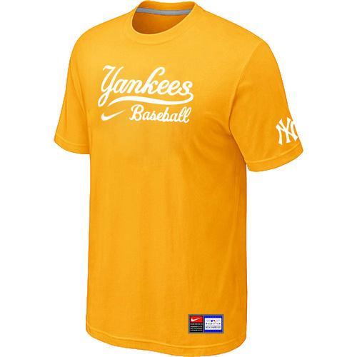 MLB New York Yankees Heathered Nike Blended T-Shirt Yellow