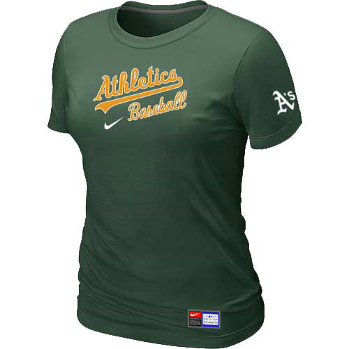 Oakland Athletics Nike Womens Short Sleeve Practice T-Shirt Green