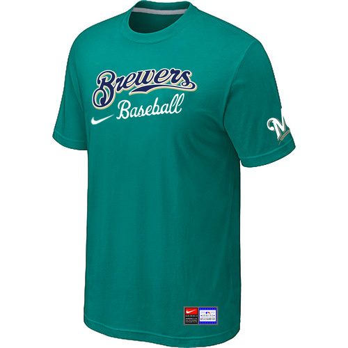 Milwaukee Brewers Nike Short Sleeve Practice T-Shirt Green