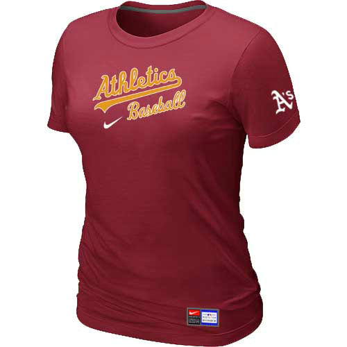 Oakland Athletics Nike Womens Short Sleeve Practice T-Shirt Red