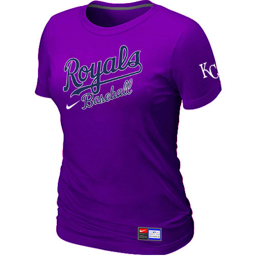 MLB Kansas City Royals Nike Womens Short Sleeve Practice T Shirt Purple