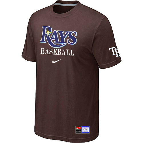 Tampa Bay Rays Nike Short Sleeve Practice T-Shirt Brown