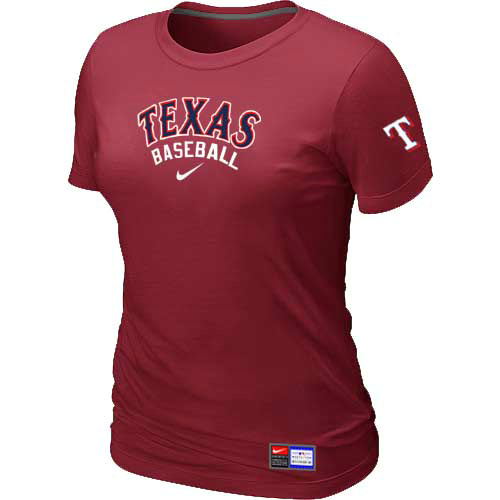 Texas Rangers Nike Womens Short Sleeve Practice T Shirt Red