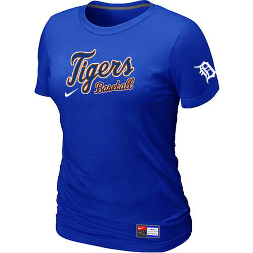 Detroit Tigers Nike Womens Short Sleeve Practice T Shirt Blue