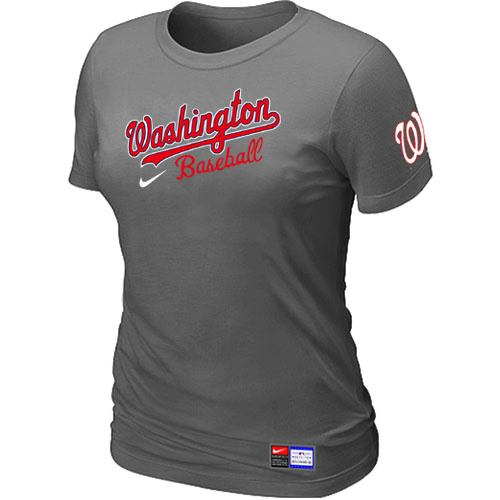 MLB Washington Nationals Nike Womens Short Sleeve Practice T Shirt D-Grey