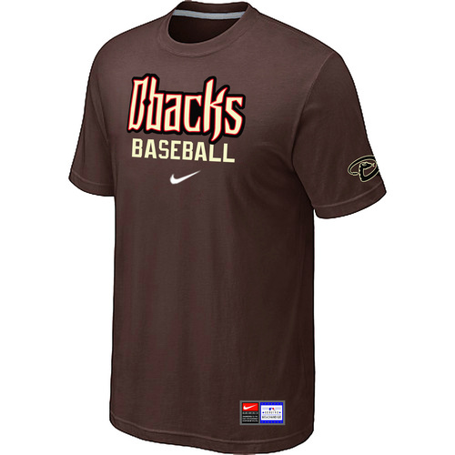 Arizona Diamondbacks Crimson Nike Short Sleeve Practice T-Shirt Brown