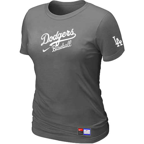 Los Angeles Dodgers Nike Womens Short Sleeve Practice T Shirt D-Grey