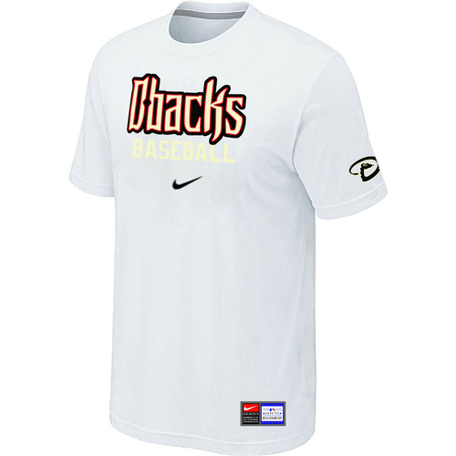 Arizona Diamondbacks Crimson Nike Short Sleeve Practice T-Shirt White