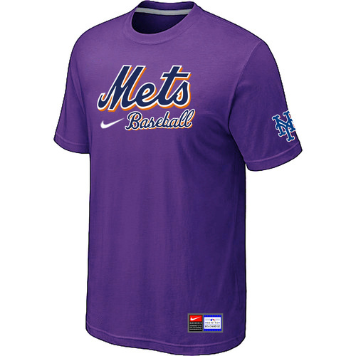 New York Mets Nike Short Sleeve Practice T-Shirt Purple