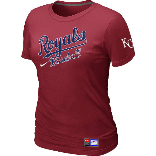 MLB Kansas City Royals Nike Womens Short Sleeve Practice T Shirt Red