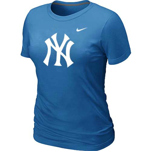 MLB New York Yankees Heathered Nike Womens Blended T Shirt L-blue