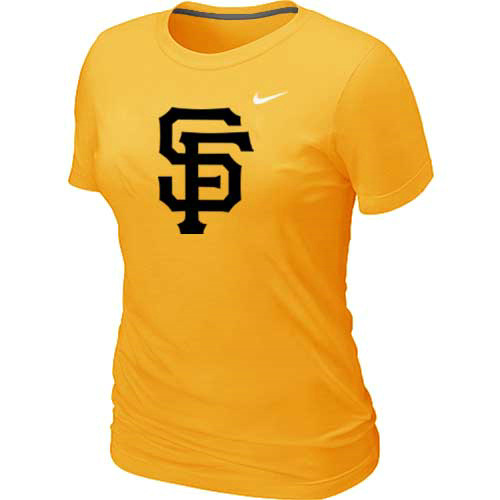 MLB San Francisco Giants Heathered Nike Womens Blended T Shirt Yellow