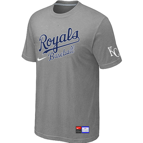 MLB Kansas City Royals Nike Short Sleeve Practice T-Shirt Grey