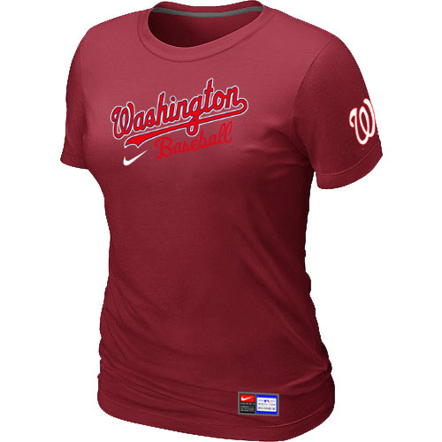 MLB Washington Nationals Nike Womens Short Sleeve Practice T Shirt Red