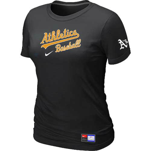 Oakland Athletics Nike Womens Short Sleeve Practice T-Shirt Black